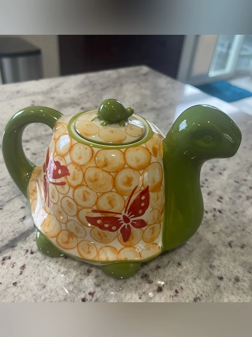Turtle Lovers Teapot - Green & Orange